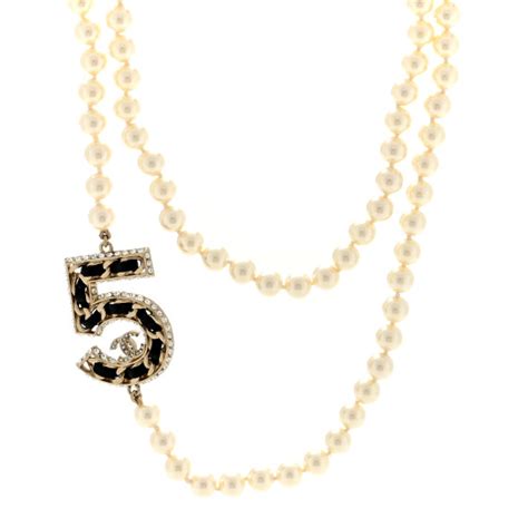 chanel no 5 long necklace|necklace with number 5.